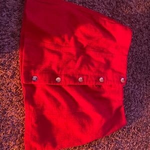 Red Ribbed Forever 21 Mini Skirt
